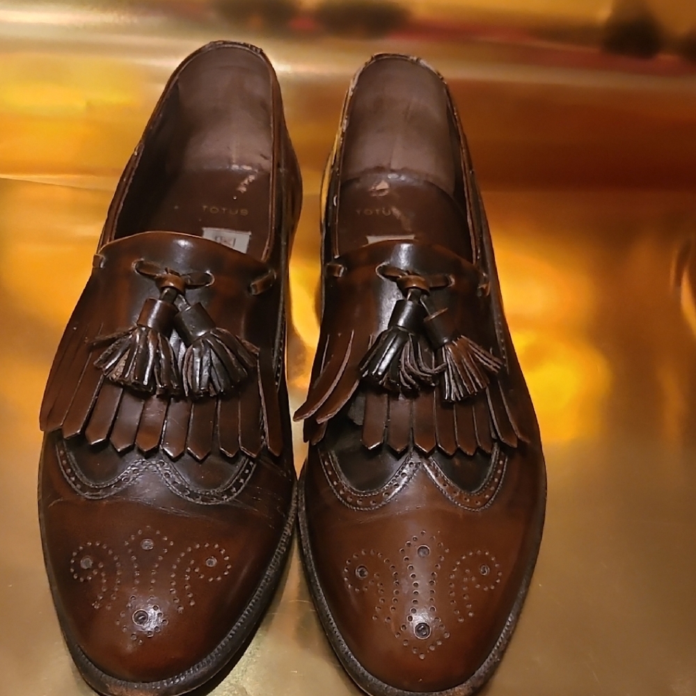 Bruno Magli Dark Brown Leather Tassel Loafers